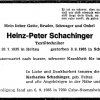 Schachinger Heinz Peter 1935-1985 Todesanzeige